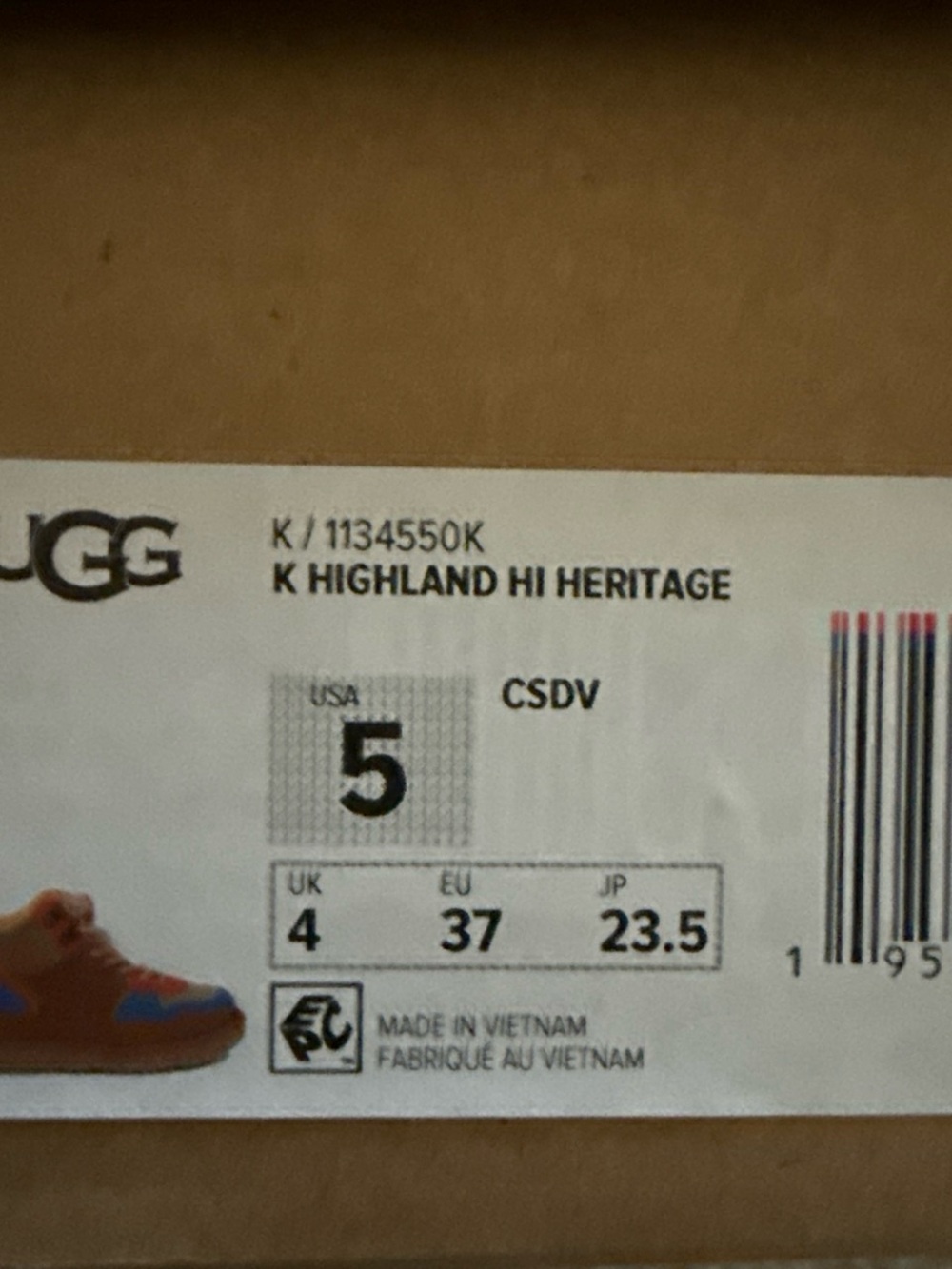 UGG kids Brown Suede Boots with Blue & Orange Accents - Picture 4 of 4